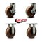 Service Caster 10'' Heavy Duty High Temp Phenolic Swivel Caster Set 2 Brakes 2 Rigid, 4PK CRAN-SCC-KP92S1030-PHRHT-SLB-2-R-2 - alternate 6